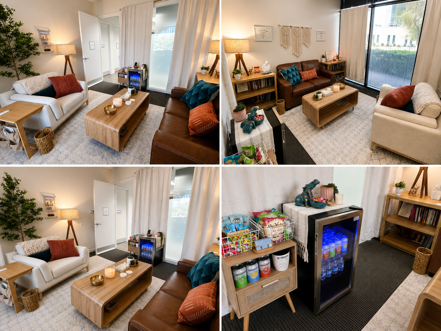 Warm, welcoming therapy office space at Oak & Wave Counseling in Phoenix, AZ